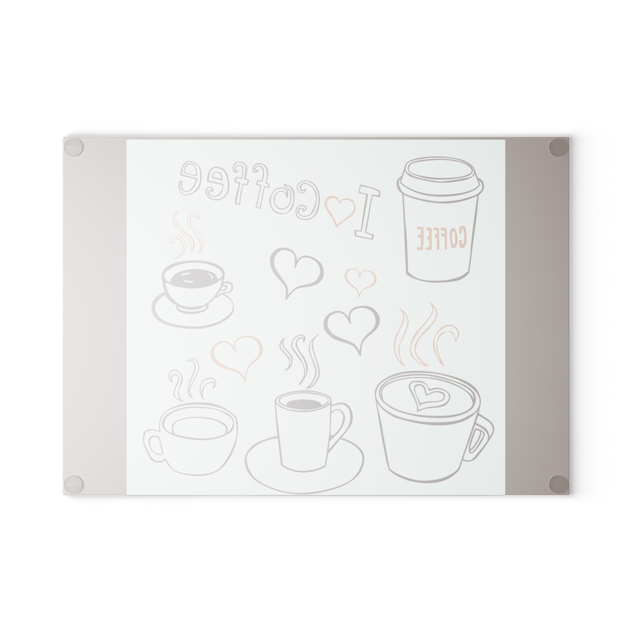 Coffee Lovers Glass Cutting Board, Kitchen Decor, Unique Gift, Foodie Gift, Coffee Station Organizer
