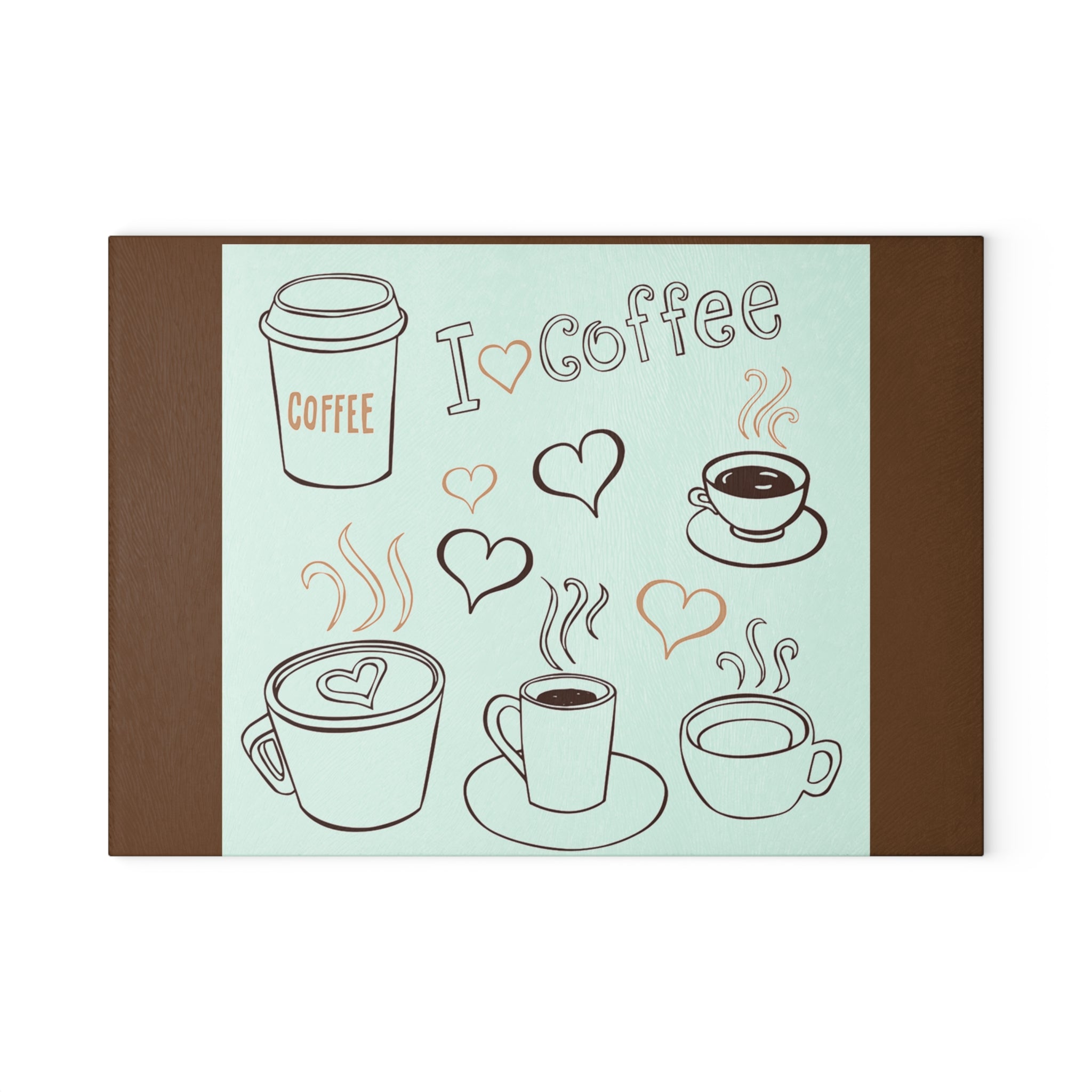 Coffee Lovers Glass Cutting Board, Kitchen Decor, Unique Gift, Foodie Gift, Coffee Station Organizer