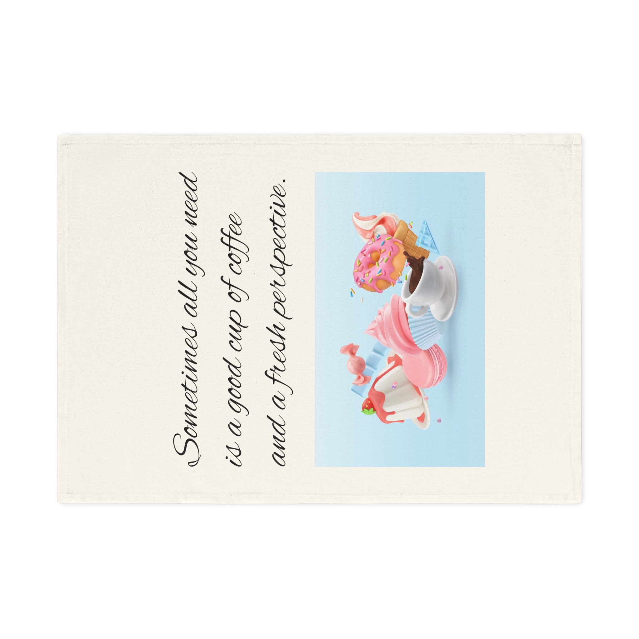 Charming Cotton Tea Towel, Perfect for Coffee Lovers, Kitchen Decor, Gift Idea for Hostess, Home and Living, Inspirational Design