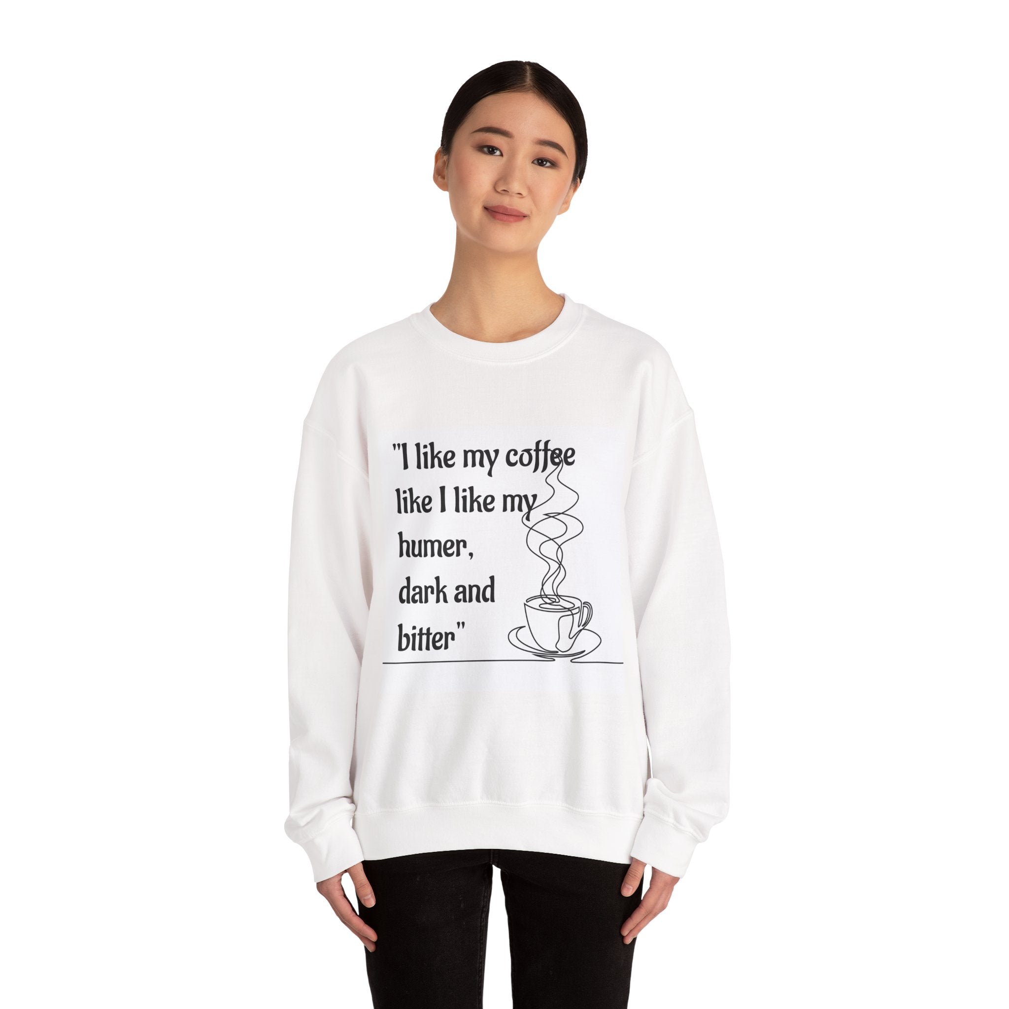 Coffee Lover Crewneck Sweatshirt, Funny Coffee Gift, Unisex Sweatshirt, Dark Humor Apparel, Cozy Café Style