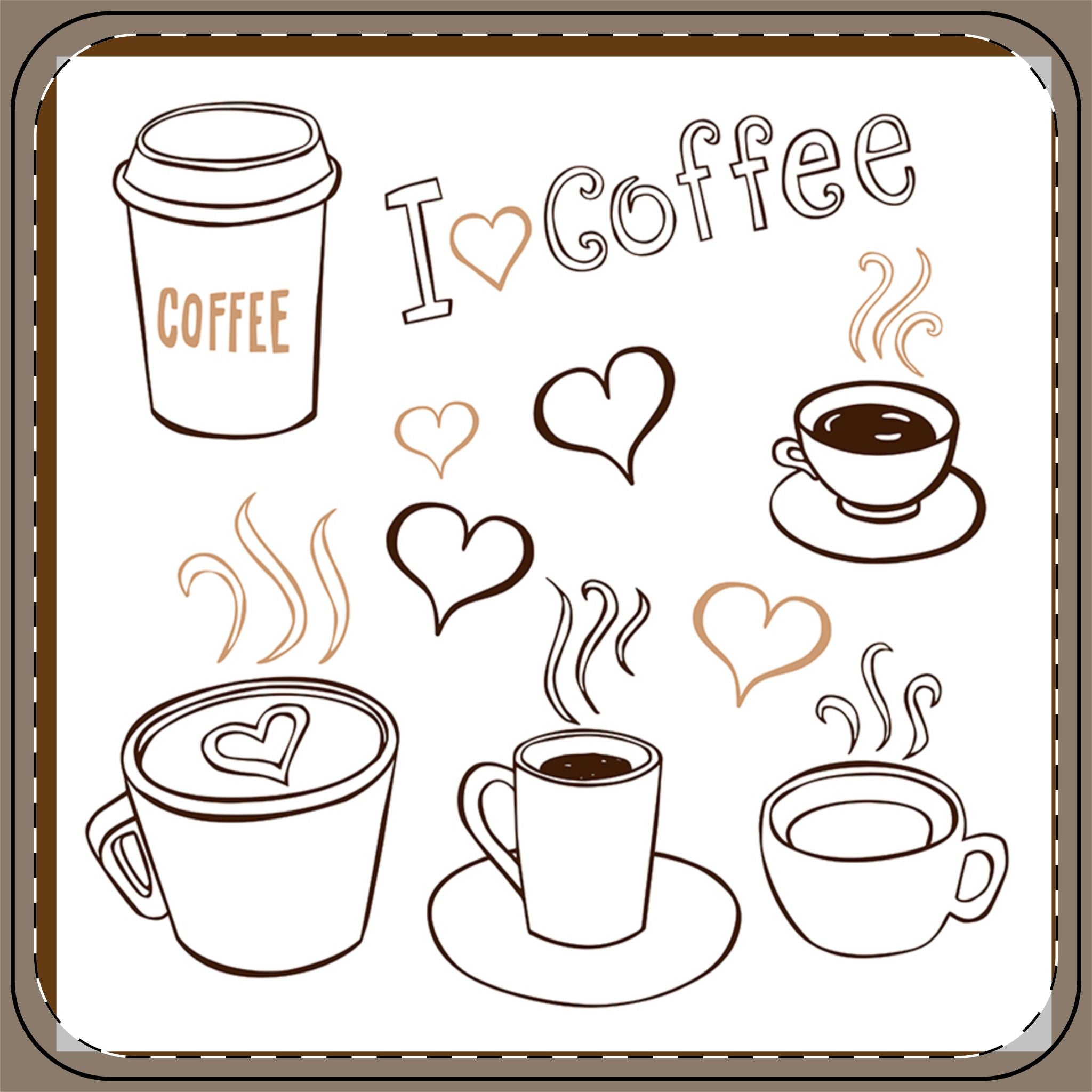 Coaster Set for Coffee Lovers, Tea Drinkers, Kitchen Decor, Housewarming Gift, Office Desk Accessories