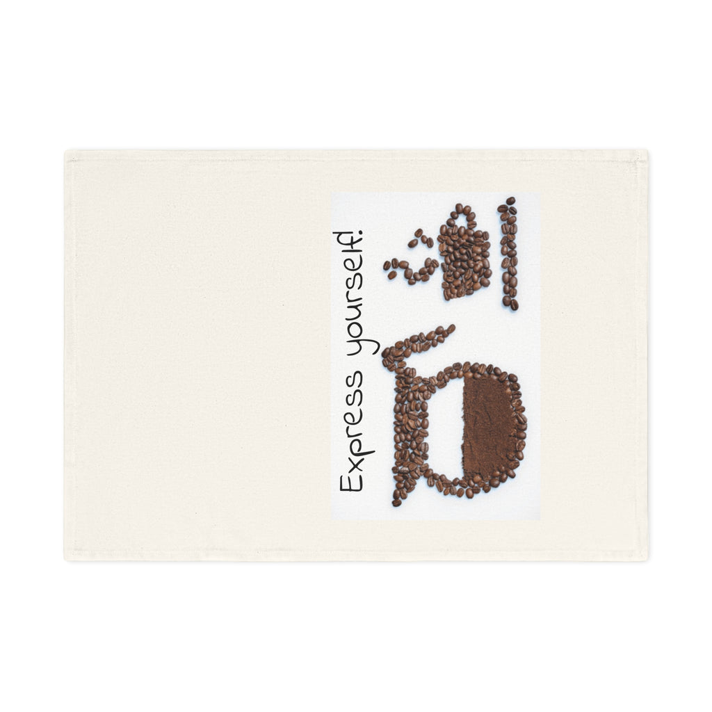 Express Yourself Cotton Tea Towel | Kitchen Decor, Gift for Coffee Lovers, Home Accessories, Unique Hostess Gift, Fun Cooking Supplies
