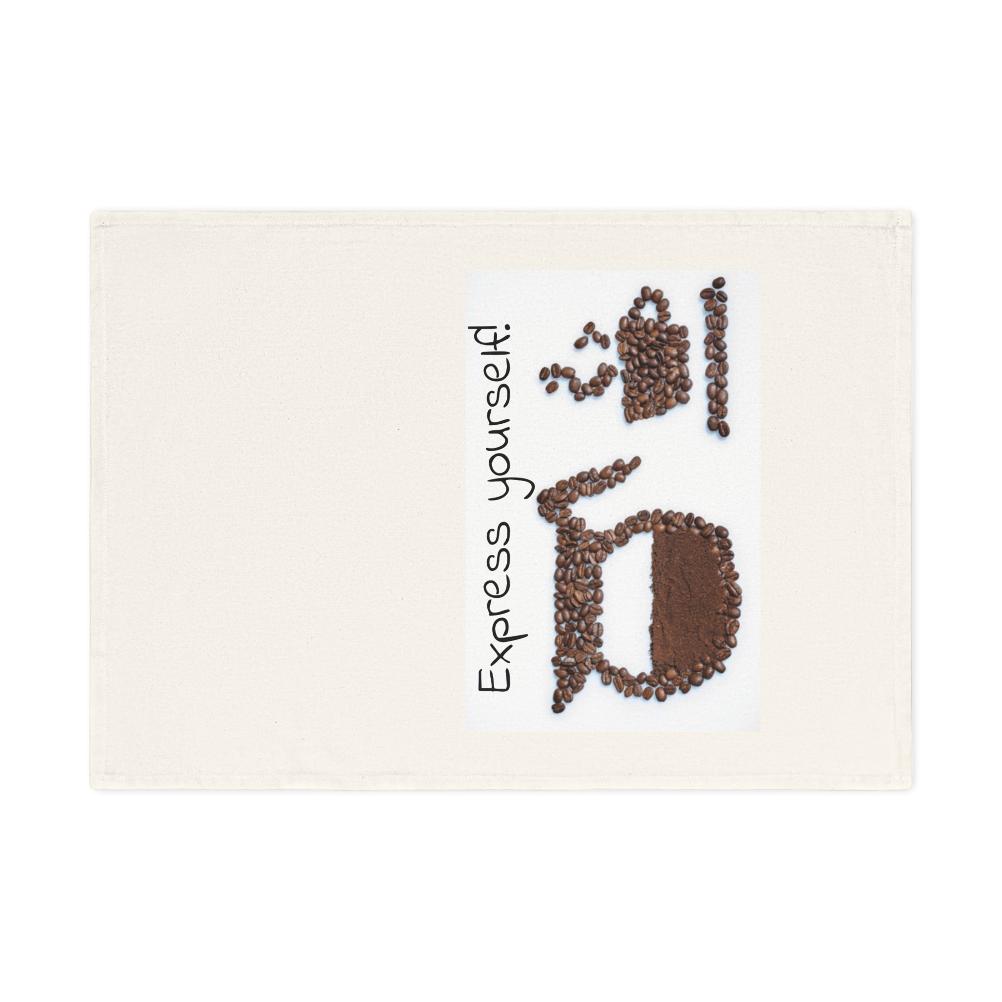 Express Yourself Cotton Tea Towel | Kitchen Decor, Gift for Coffee Lovers, Home Accessories, Unique Hostess Gift, Fun Cooking Supplies