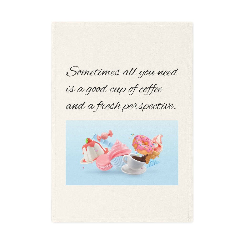 Charming Cotton Tea Towel, Perfect for Coffee Lovers, Kitchen Decor, Gift Idea for Hostess, Home and Living, Inspirational Design