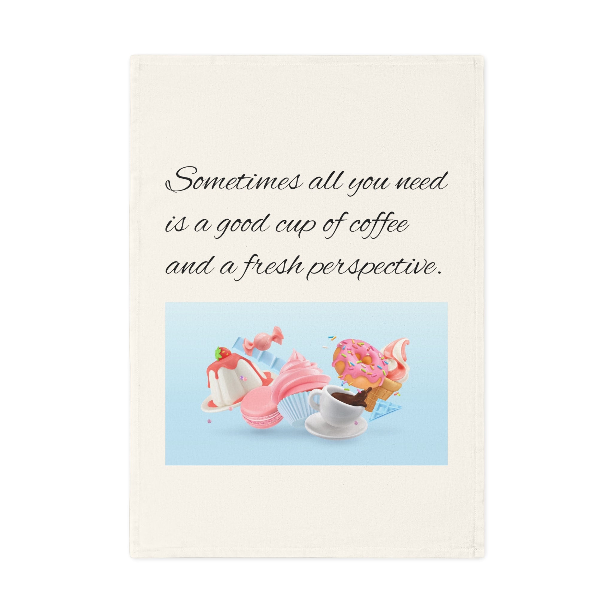 Charming Cotton Tea Towel, Perfect for Coffee Lovers, Kitchen Decor, Gift Idea for Hostess, Home and Living, Inspirational Design