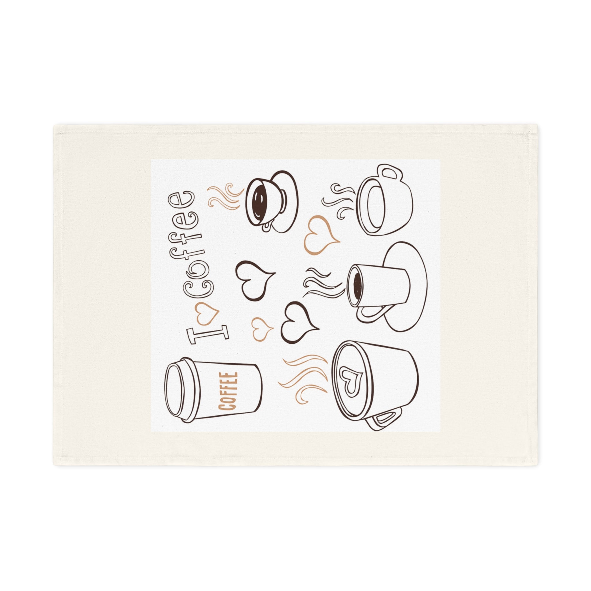 Coffee Lover's Cotton Tea Towel, Cute Kitchen Decor, Perfect Gift for Coffee Enthusiasts, Housewarming Present, I Love Coffee Design