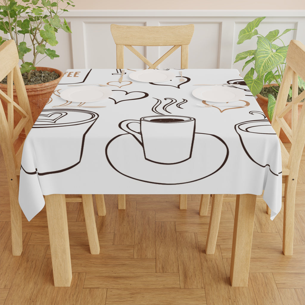 Coffee Lover's Tablecloth - Cozy Dining Decor for Coffee Enthusiasts, Kitchen Table Cover, Gift for Coffee Lovers, Cafe Style Table [...]