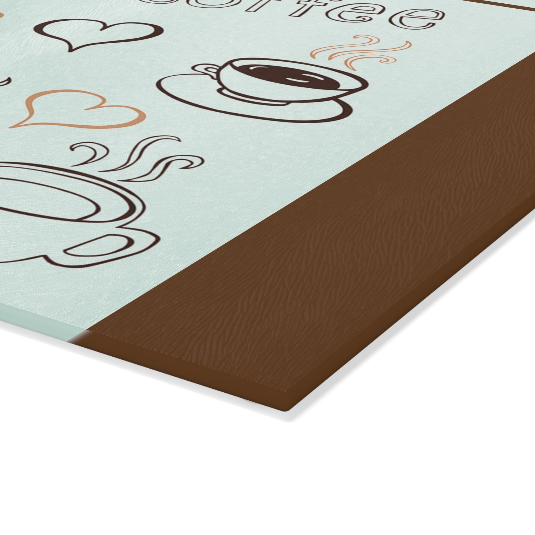 Coffee Lovers Glass Cutting Board, Kitchen Decor, Unique Gift, Foodie Gift, Coffee Station Organizer